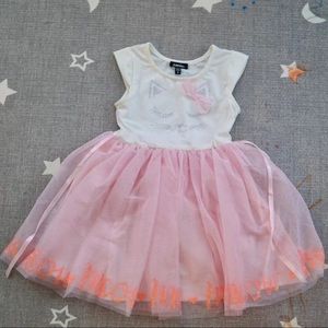 Zunie Pink Cap Sleeve Girl's Cat Sparkle Tutu Skirt Dress Size 5